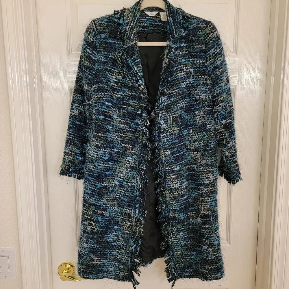Vintage 90's Laura Ashley Boucle Eyelash Peacoat